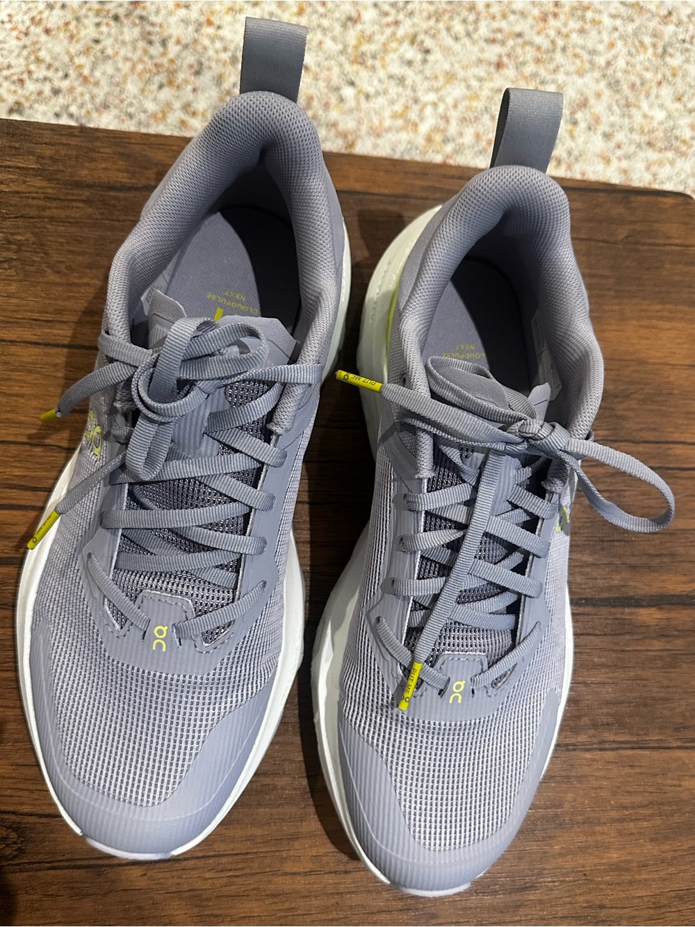 On Running Women's Light Gray Sneakers with Yellow Accents